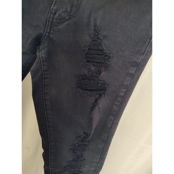 KanCan Distressed Destroyed Black Denim Skinny Jeans Size 24 high waisted - Picture 4 of 10